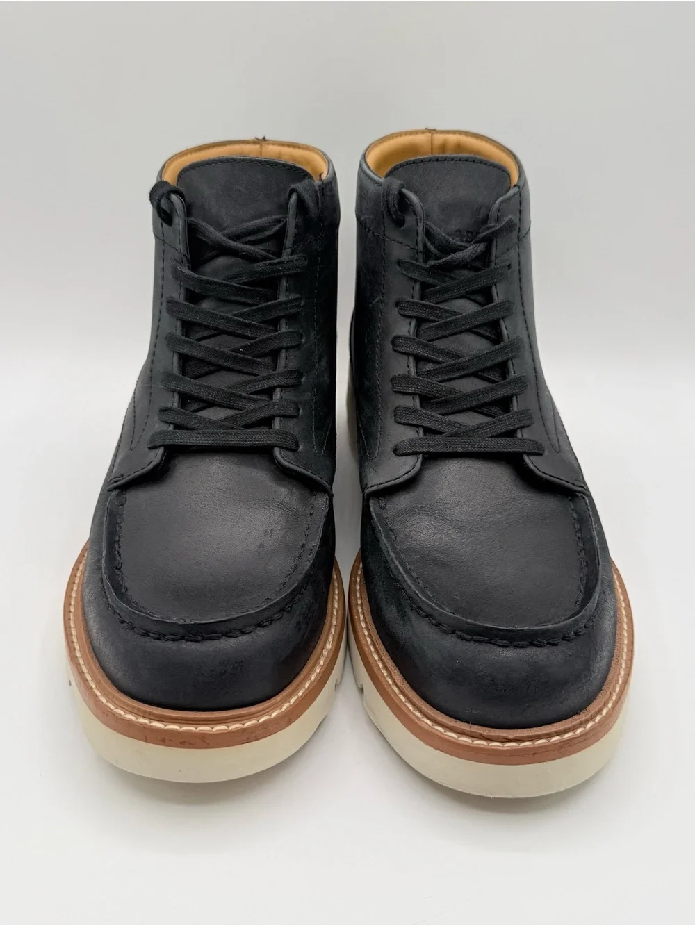 Chukka Vibram LABEL Go-To Moc Boot Mens 10.5 Wms 12 Charcoal  Leather Unisex